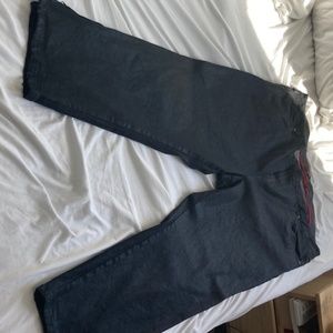 Universal standard wet look dark denim